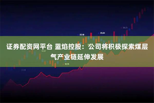 证券配资网平台 蓝焰控股：公司将积极探索煤层气产业链延伸发展
